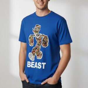 Popeye The Sailor Man T Shirt NWOT Blue Camo Beast Made In USA Mens Size 2XL